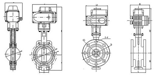 電動(dòng)開(kāi)關(guān)蝶閥對(duì)夾式結(jié)構(gòu)